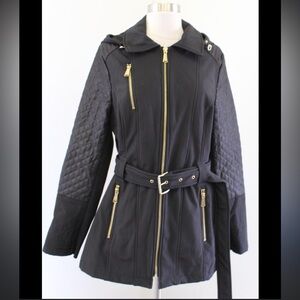 Michael Kors Black Utility Jacket with Gold Hardware